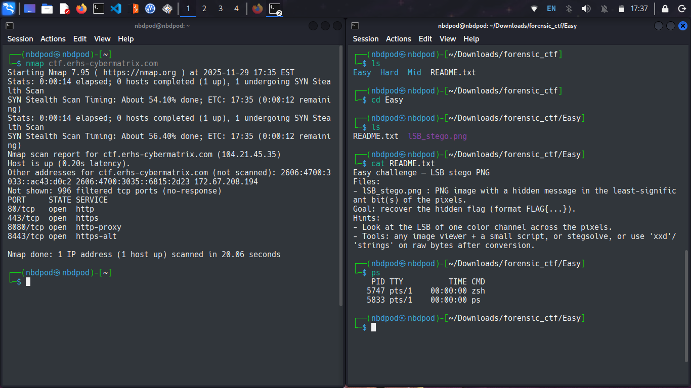 Image of terminal usage! Image of terminal usage!